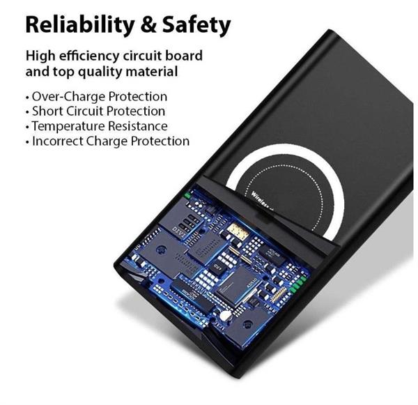 Grote foto drphone pb2 draagbare 10000mah powerbank qi draadloze oplader charge recharge grijs telecommunicatie opladers en autoladers