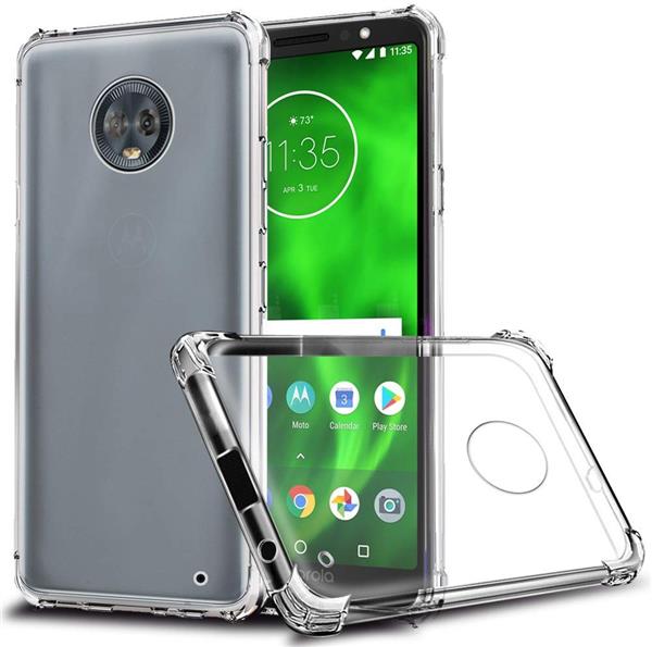 Grote foto drphone moto g6 plus tpu hoesje siliconen bumper case met verstevigde randen transparant telecommunicatie mobieltjes