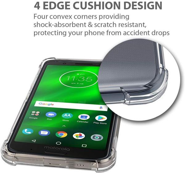 Grote foto drphone moto g6 plus tpu hoesje siliconen bumper case met verstevigde randen transparant telecommunicatie mobieltjes