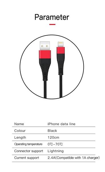 Grote foto drphone sl01 lightning iphone ipad gevlochten kabel 2.4a data sync en snel opladen telecommunicatie opladers en autoladers