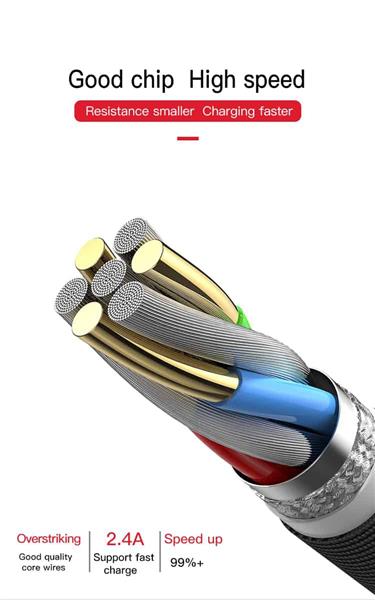 Grote foto drphone sl02 micro usb gevlochten kabel 2.4a data sync en snel opladen telecommunicatie opladers en autoladers