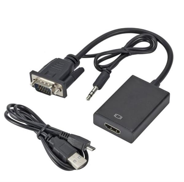 Grote foto drphone vha vga male naar hdmi female converter adapter 1080p audio video kabel converter zwar computers en software overige computers en software