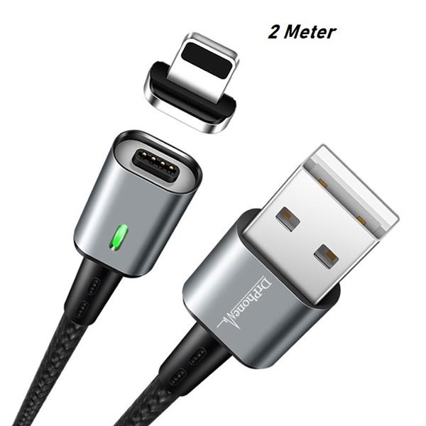 Grote foto drphone icon 2 meter lightning magnetische kabel 3.0a snellader datakabel fast charge zwar telecommunicatie opladers en autoladers