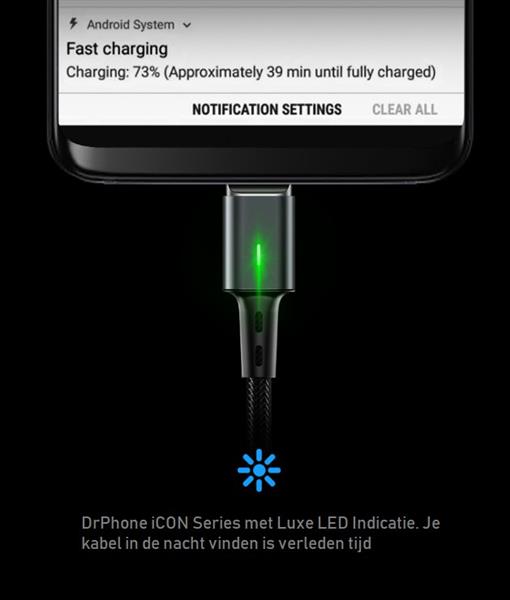 Grote foto drphone icon 2 meter lightning magnetische kabel 3.0a snellader datakabel fast charge zwar telecommunicatie opladers en autoladers