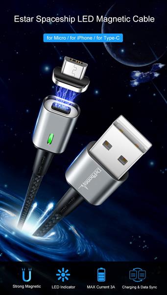 Grote foto drphone icon series 2 meter micro usb magnetische kabel 3.0a snellader datakabel fast charge telecommunicatie opladers en autoladers