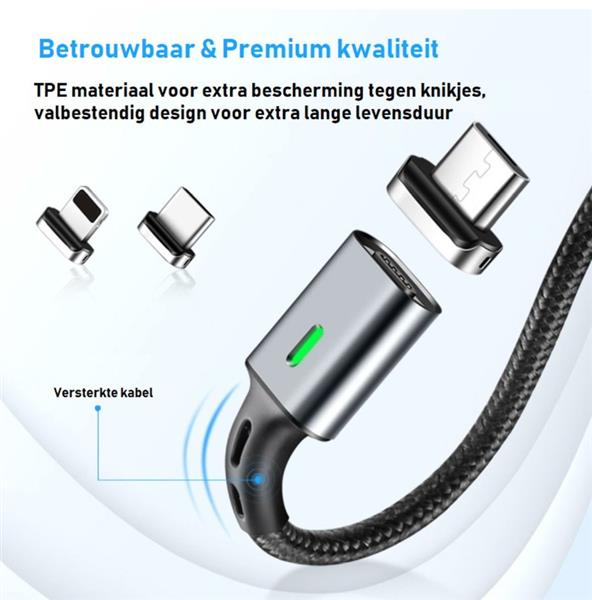 Grote foto drphone icon series 2 meter micro usb magnetische kabel 3.0a snellader datakabel fast charge telecommunicatie opladers en autoladers