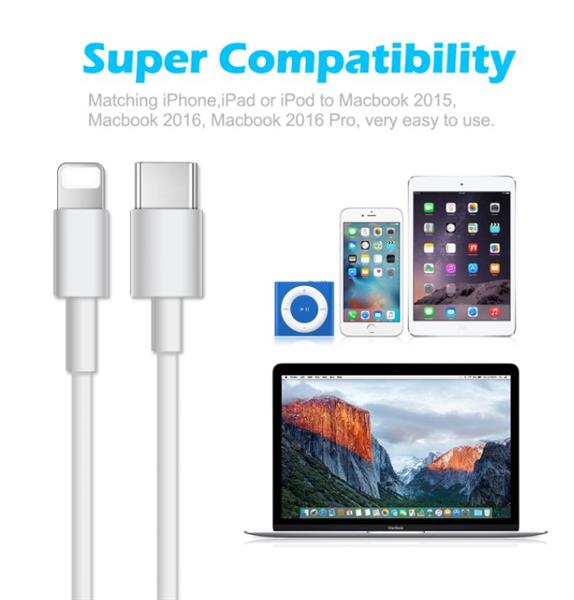 Grote foto drphone lunar pro series 18w quick charge oplader 1 meter usb c naar lightning kabel 9v snella telecommunicatie opladers en autoladers