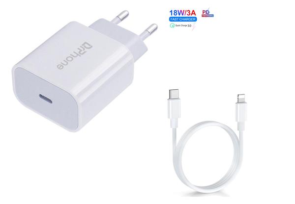 Grote foto drphone lunar pro series 18w quick charge oplader 1 meter usb c naar lightning kabel 9v snella telecommunicatie opladers en autoladers