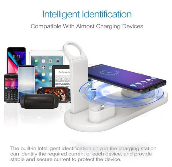 Grote foto drphone ultimate 5 in 1 oplaadstation qi draadloos type c micro usb lightning airpods apple telecommunicatie opladers en autoladers