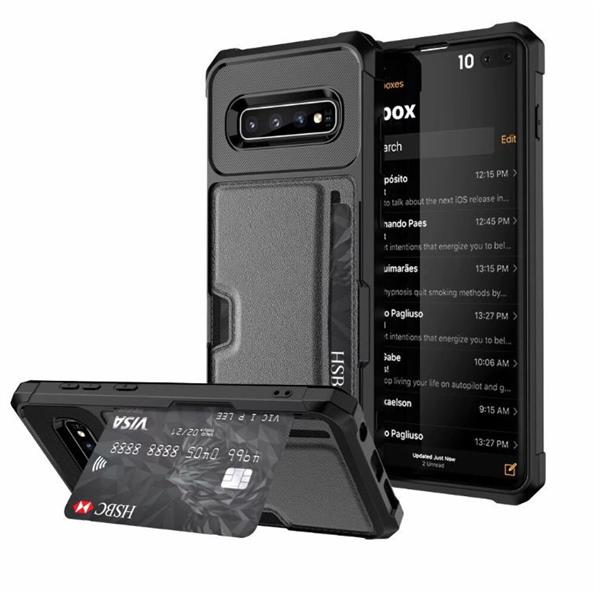 Grote foto drphone galaxy s10 plus tpu kaarthouder armor case met verstevigde hoeken magnetische autohouder telecommunicatie mobieltjes