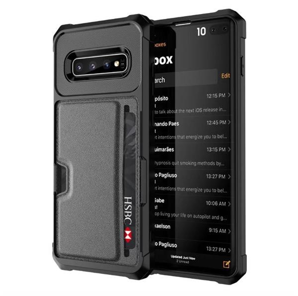 Grote foto drphone galaxy s10 plus tpu kaarthouder armor case met verstevigde hoeken magnetische autohouder telecommunicatie mobieltjes