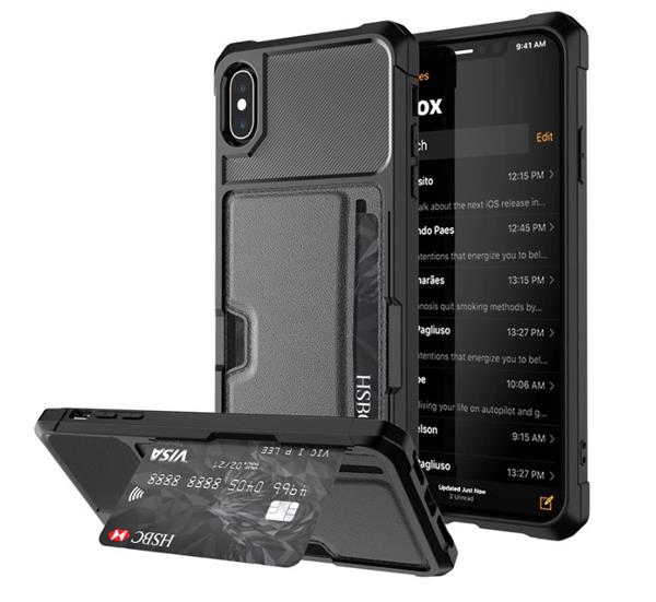 Grote foto drphone iphone xs max tpu kaarthouder armor case met verstevigde hoeken magnetische autohouder on telecommunicatie mobieltjes