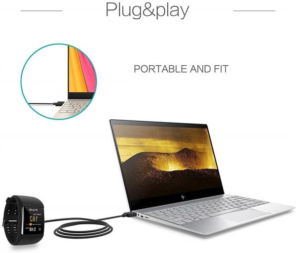 Grote foto drphone oplader usb oplaadkabel geschikt voor o.a polar m600 loop 1 loop 2 1m zwart telecommunicatie opladers en autoladers