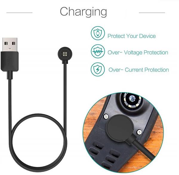 Grote foto drphone oplader usb oplaadkabel geschikt voor o.a polar m600 loop 1 loop 2 1m zwart telecommunicatie opladers en autoladers