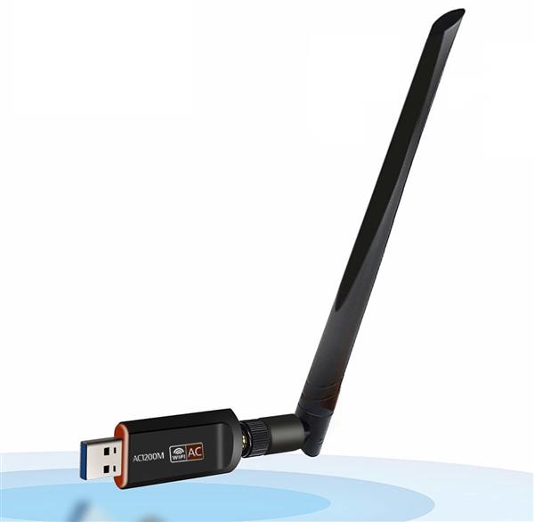 Grote foto drphone w4 wireless usb wifi adapter 1200 mbps 5g 2.5g dual band met antenne wlan adapter ac w computers en software overige computers en software