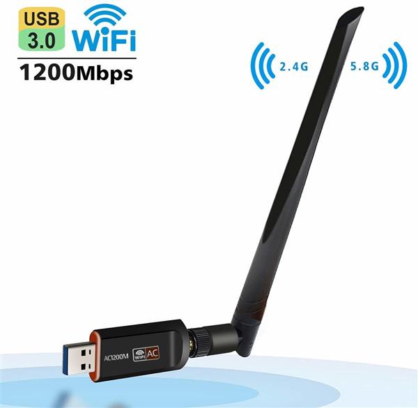 Grote foto drphone w4 wireless usb wifi adapter 1200 mbps 5g 2.5g dual band met antenne wlan adapter ac w computers en software overige computers en software