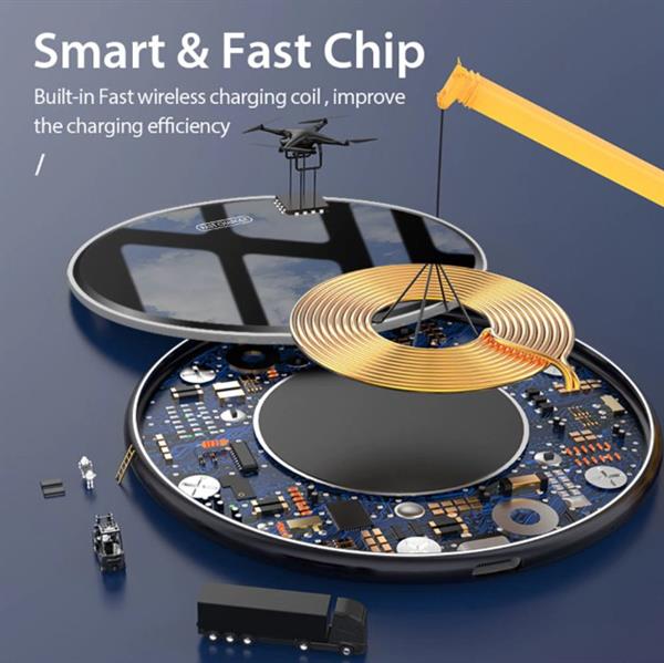 Grote foto drphone powercharger qi lader draadloos opladen 9v 2a fast charge led ring universeel telecommunicatie opladers en autoladers