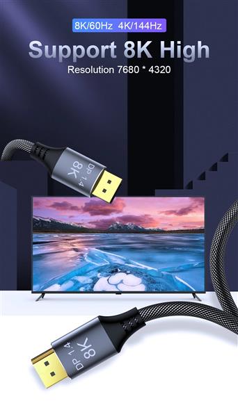 Grote foto drphone h120 8k ultra hd 1.5 meter displayport naar displayport 1.4 male naar male kabel telecommunicatie opladers en autoladers