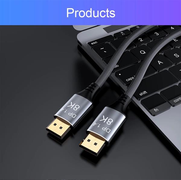 Grote foto drphone h120 8k ultra hd 1.5 meter displayport naar displayport 1.4 male naar male kabel telecommunicatie opladers en autoladers