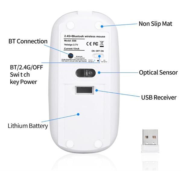 Grote foto elementkey bm7 draadloze bluetooth 3.0 muis oplaadbaar mute klik slaapstand wireless wi computers en software overige computers en software