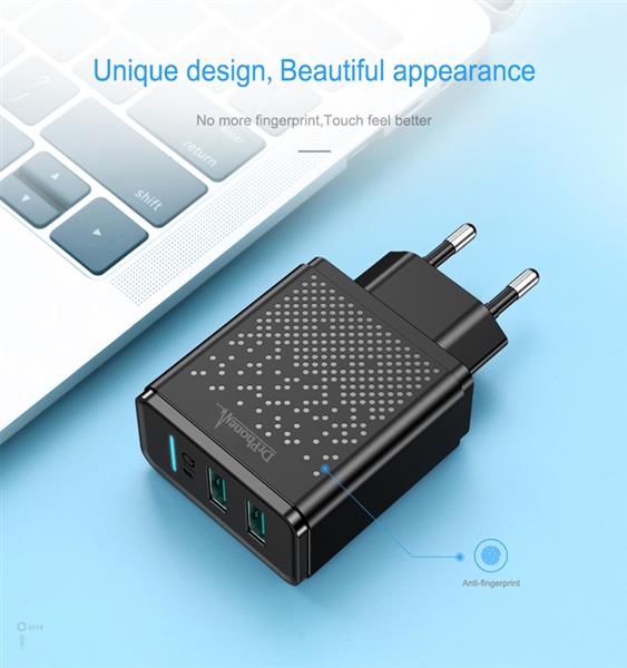 Grote foto drphone acc02 smart iq 5v 2.4a 2 usb poorten 1 meter apple lightning g1 haakse 90 graden o telecommunicatie opladers en autoladers