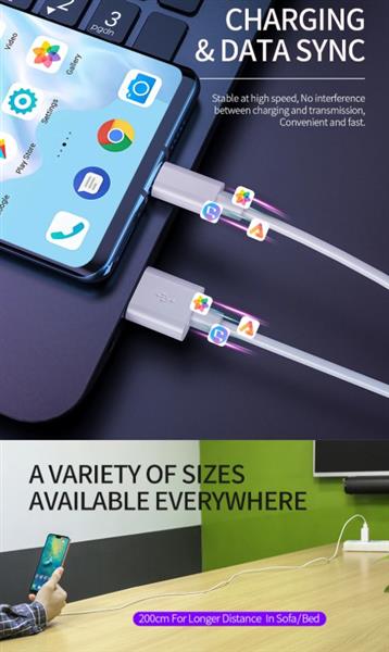 Grote foto drphone icon 36w 2 poort fast charge oplader voor o.a. samsung 1 meter usb c oplaadkabel 5a telecommunicatie opladers en autoladers