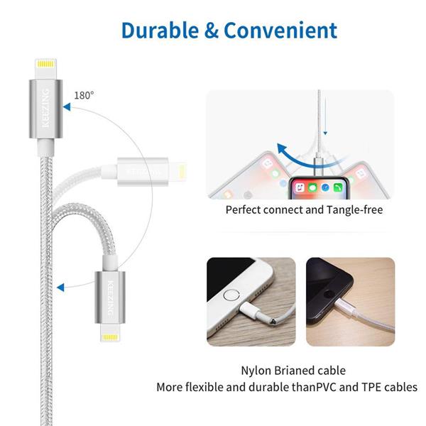 Grote foto drphone sc5 flex lightning naar 3.5mm aux kabel nylon gevlochten 1m zwart telecommunicatie opladers en autoladers