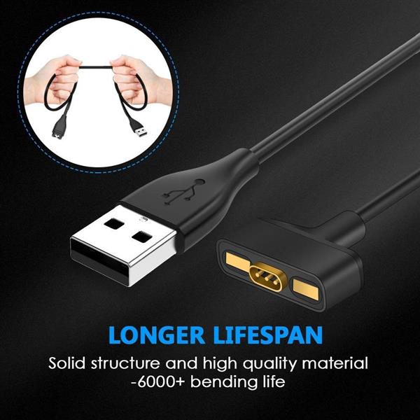 Grote foto drphone ion3 1 meter fitbit ionic magnetisch usb oplaad kabel charger lader adapter zwart telecommunicatie opladers en autoladers