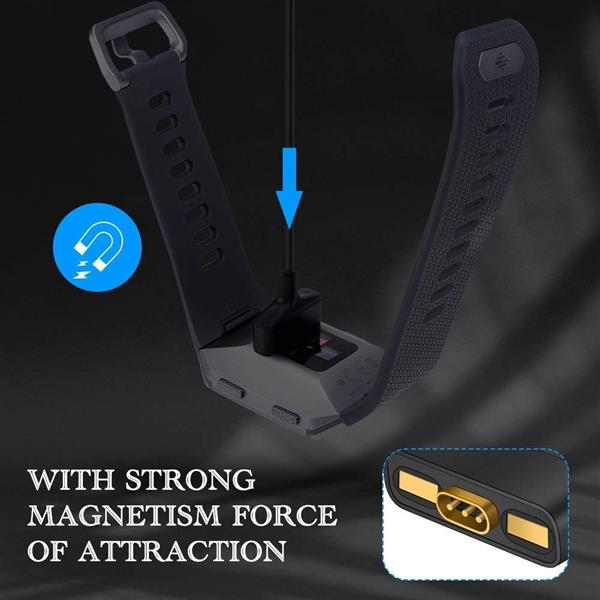 Grote foto drphone ion3 1 meter fitbit ionic magnetisch usb oplaad kabel charger lader adapter zwart telecommunicatie opladers en autoladers