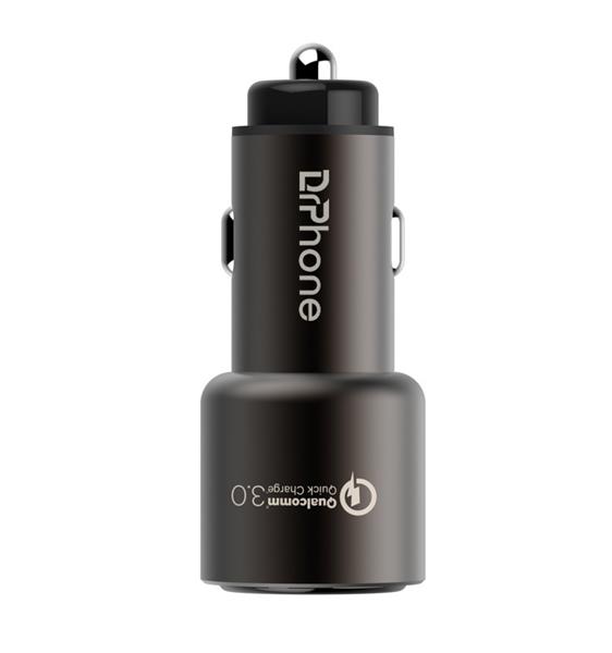 Grote foto drphone invincible 18w metalen auto lader 2 poorten usb c female usb qc 3.0 oplader telecommunicatie opladers en autoladers