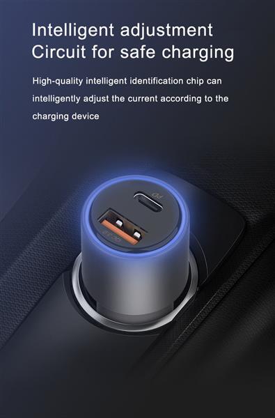 Grote foto drphone invincible 18w metalen auto lader 2 poorten usb c female usb qc 3.0 oplader telecommunicatie opladers en autoladers