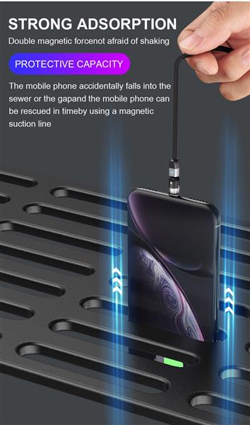 Grote foto drphone lini lightning apple magnetische kabel voor ipad iphone 2.4a nylon gevlochten 540 telecommunicatie opladers en autoladers