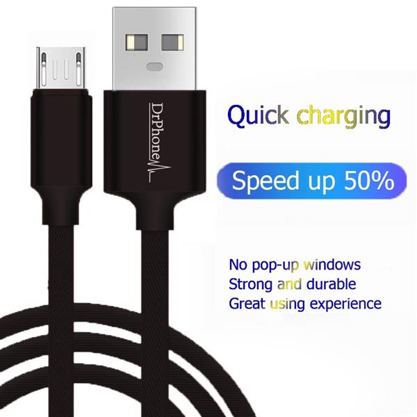 Grote foto drphone hybridx 2 meter kabel data opladen playstation 4 micro usb oplaadkabel zwart telecommunicatie opladers en autoladers