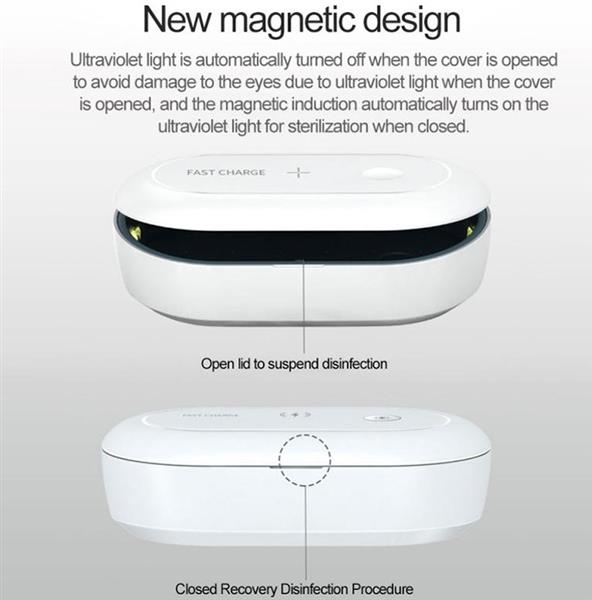 Grote foto drphone chargebox gecertificeerd draadloos qi lader led uv sterilisator box desinfecteert smar telecommunicatie opladers en autoladers