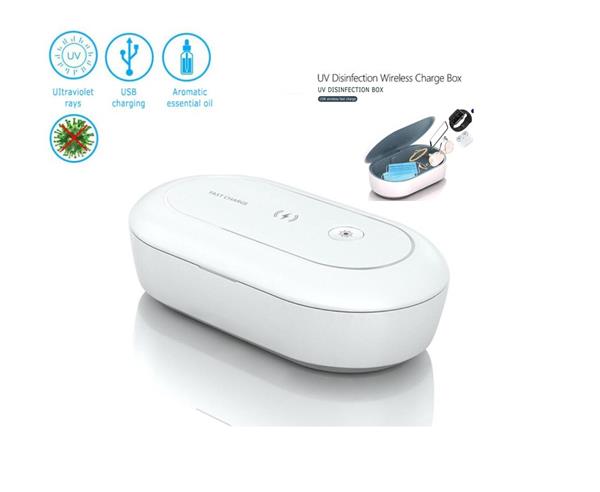 Grote foto drphone chargebox gecertificeerd draadloos qi lader led uv sterilisator box desinfecteert smar telecommunicatie opladers en autoladers