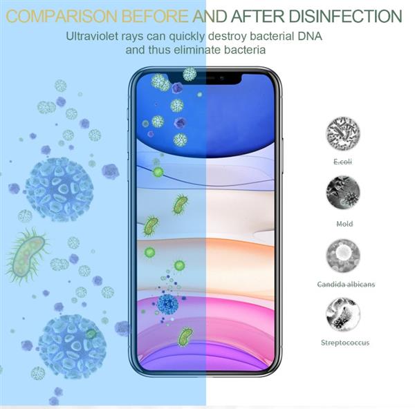 Grote foto drphone chargebox gecertificeerd draadloos qi lader led uv sterilisator box desinfecteert smar telecommunicatie opladers en autoladers