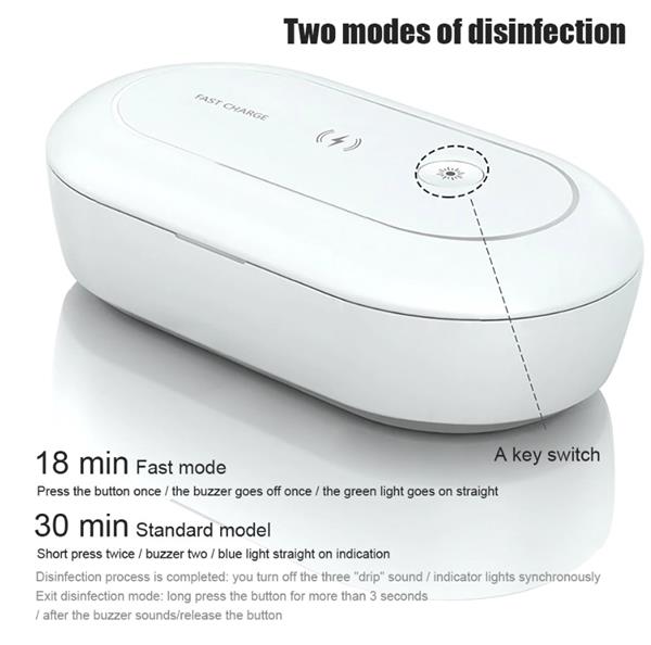 Grote foto drphone chargebox gecertificeerd draadloos qi lader led uv sterilisator box desinfecteert smar telecommunicatie opladers en autoladers