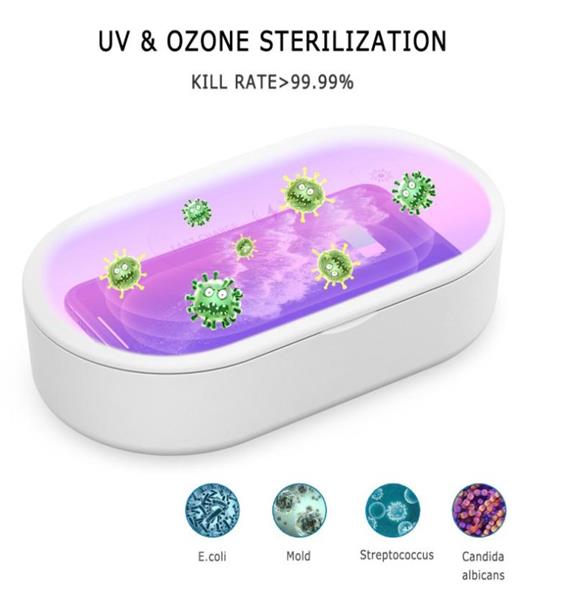 Grote foto drphone chargebox gecertificeerd draadloos qi lader led uv sterilisator box desinfecteert smar telecommunicatie opladers en autoladers