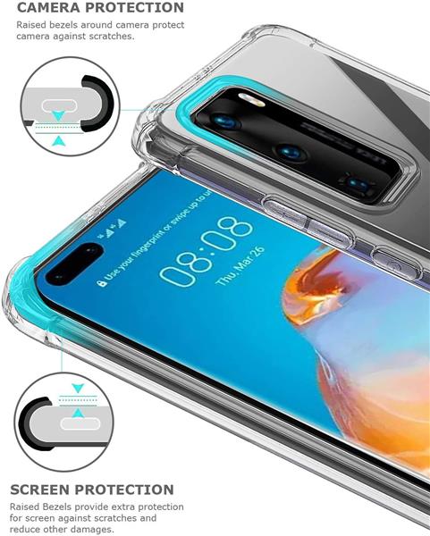 Grote foto drphone huawei p40 tpu hoesje siliconen bumper case met verstevigde randen transparant telecommunicatie mobieltjes