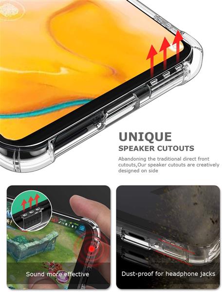 Grote foto drphone huawei p40 pro tpu hoesje siliconen bumper case met verstevigde randen transparant telecommunicatie mobieltjes