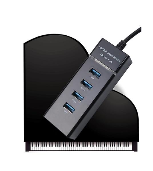 Grote foto drphone xtreme 2 type c 4 poort usb hub 10gbps super speed 3.1 30cm zwart telecommunicatie opladers en autoladers