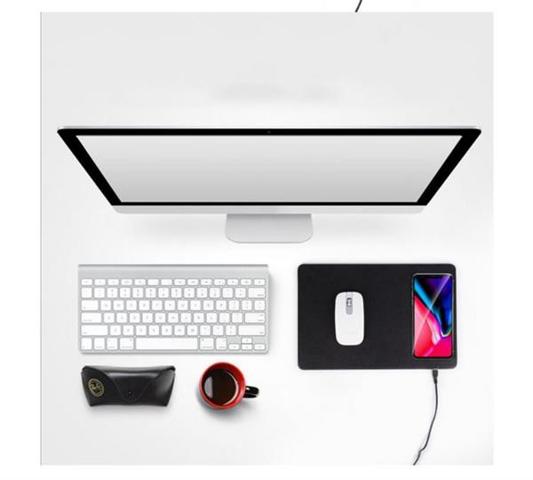 Grote foto drphone dqm1 pu lederen qi draadloze muismat oplader zwart telecommunicatie opladers en autoladers