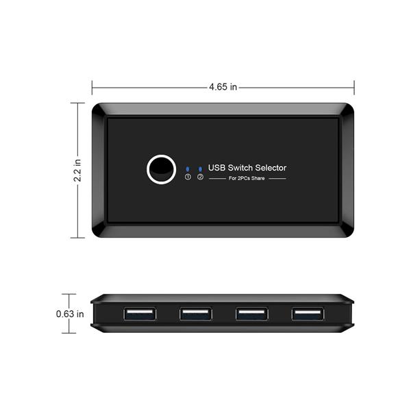 Grote foto drphone kvm switch usb 2.0 switch box schakelaar 2 in 4 out verdeler 2 computers die 4 usb app computers en software overige computers en software