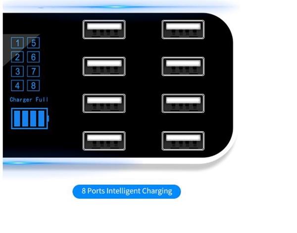 Grote foto drphone atl1 8 poorten usb autolader led digitaal display ic veilligheidsbescherming snel opla telecommunicatie opladers en autoladers