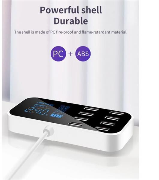 Grote foto drphone atl1 8 poorten usb autolader led digitaal display ic veilligheidsbescherming snel opla telecommunicatie opladers en autoladers