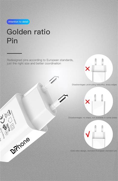 Grote foto 1 pack gecertificeerde drphone usb lader stekker oplader 3 meter kabel safe charge apple ip telecommunicatie opladers en autoladers