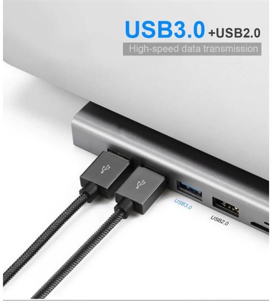 Grote foto drphone usb c hub 11 in 1 met gigabit ethernet 4k hdmi vga 3x usb3.0 1x usb2.0 micro sd computers en software overige computers en software