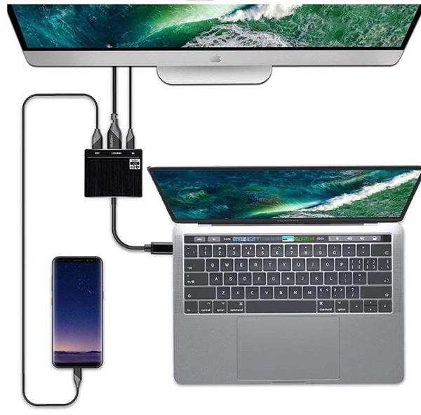 Grote foto drphone thd3 usb c hdmi 4k 60hz power delivery pd 100w opladen usb 3.0 adapter zwart computers en software overige computers en software