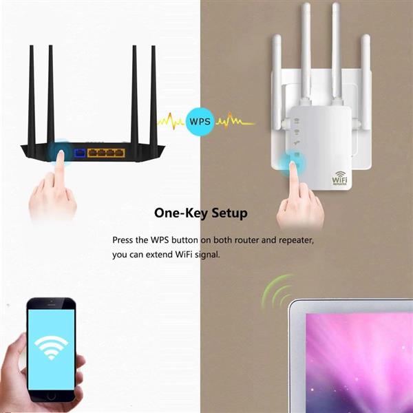 Grote foto drphone wr4 pro wifi versterker range extender 5ghz 2.4ghz dual band repeater router 4 computers en software overige computers en software