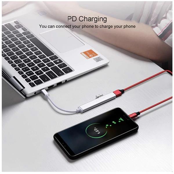 Grote foto drphone onvia usb c 4 poort usb 3.0 2.0 dock type c aluminium case docking extra usb poo computers en software overige computers en software